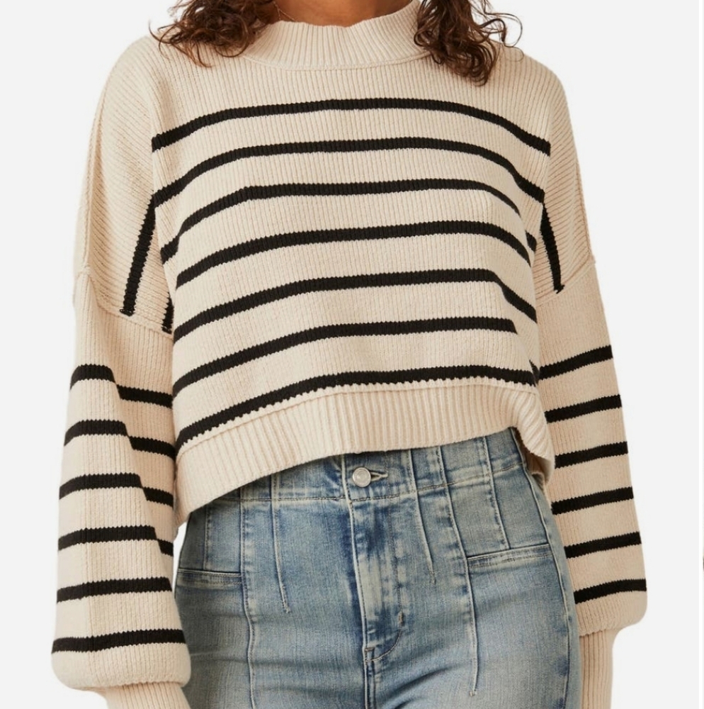 Free People stripe crop sweater